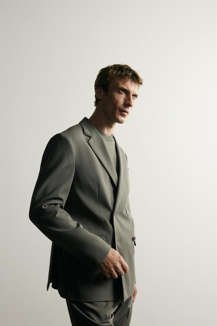 Blazer cruzado de traje cómodo 6