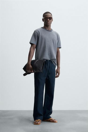 MOLETOM JACQUARD LISTRADO - Índigo da Zara - Imagem 0