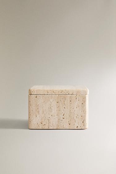 Zara BEIGE MARBLE BATHROOM ORGANIZER BOX - Beige