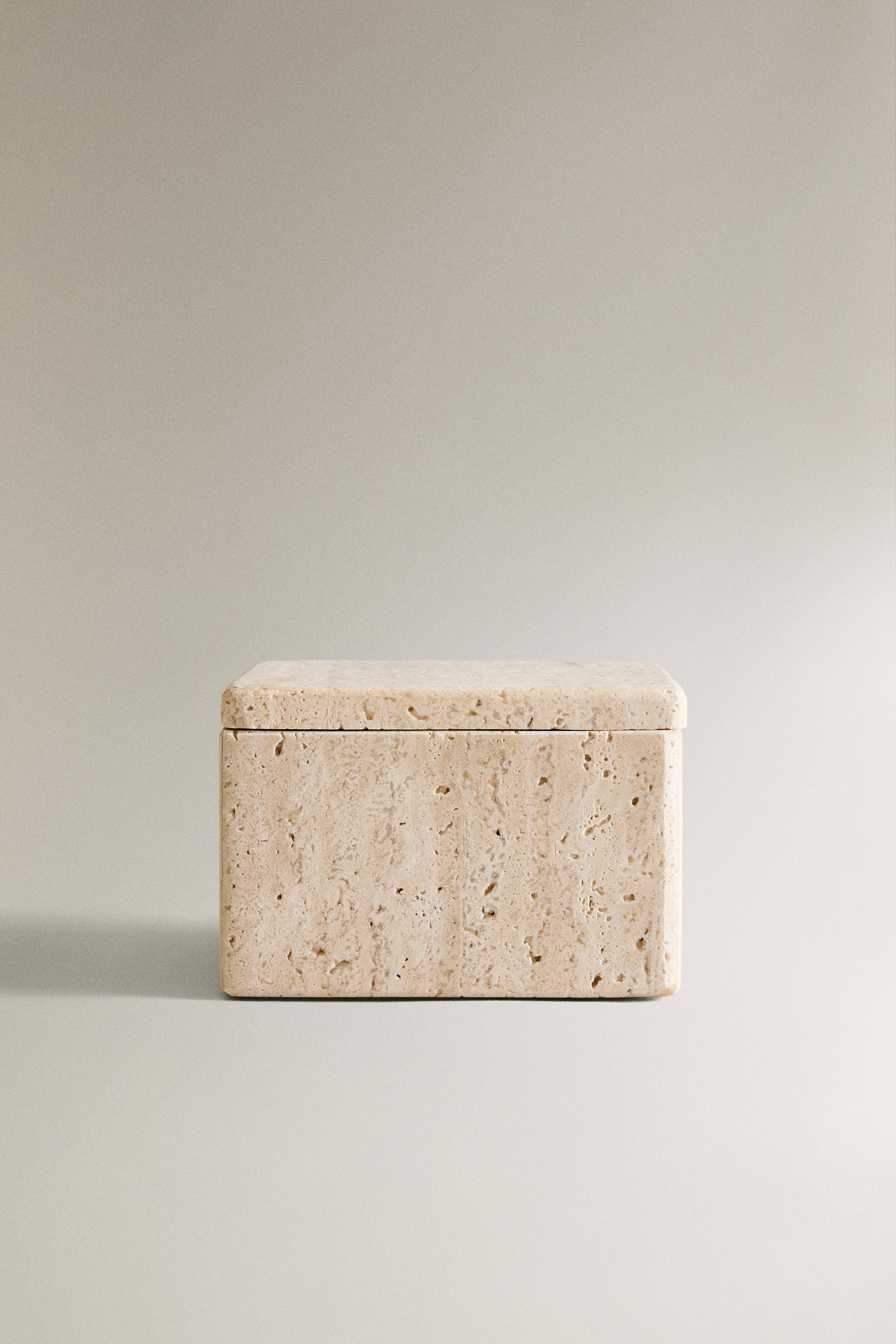 BOÎTE DE RANGEMENT MARBRE BEIGE