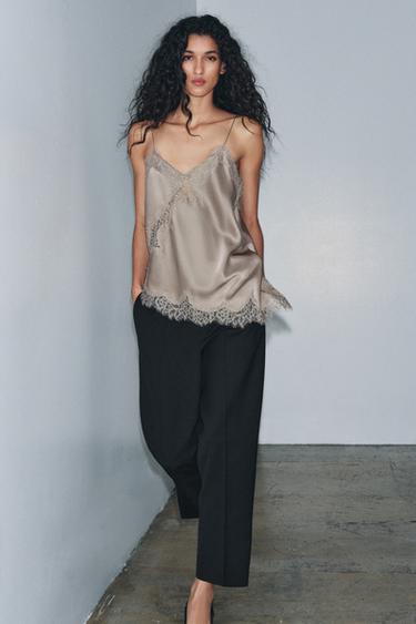 Zara ZW COLLECTION 羊毛混紡長褲 - 黑色