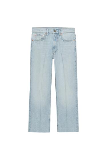 Zara ZW COLLECTION MID-RISE BOOTCUT JEANS - Light blue