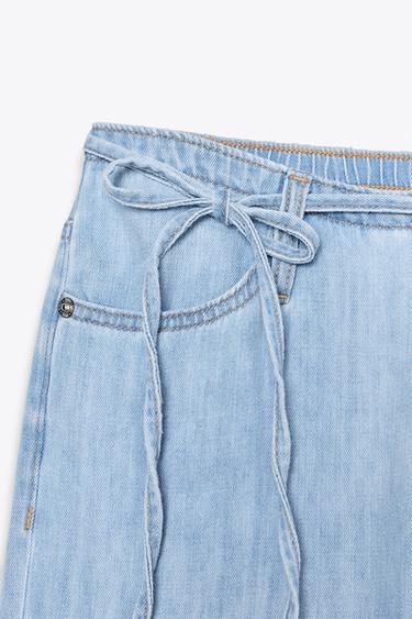 TRF PYJAMA-STYLE DENIM TROUSERS - Blue by Zara - Image 7
