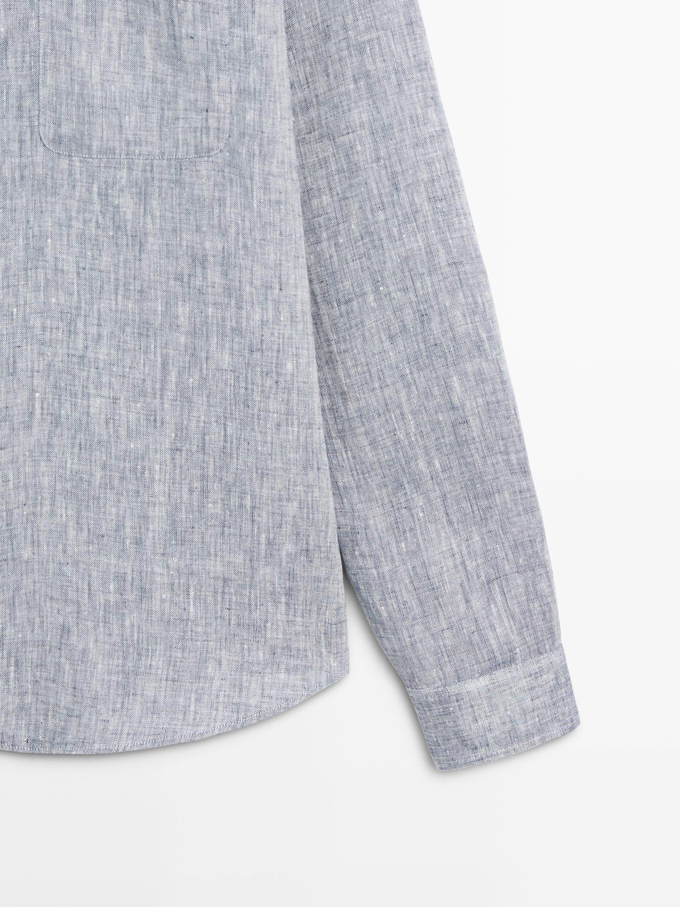 Chemise regular fit poche lin