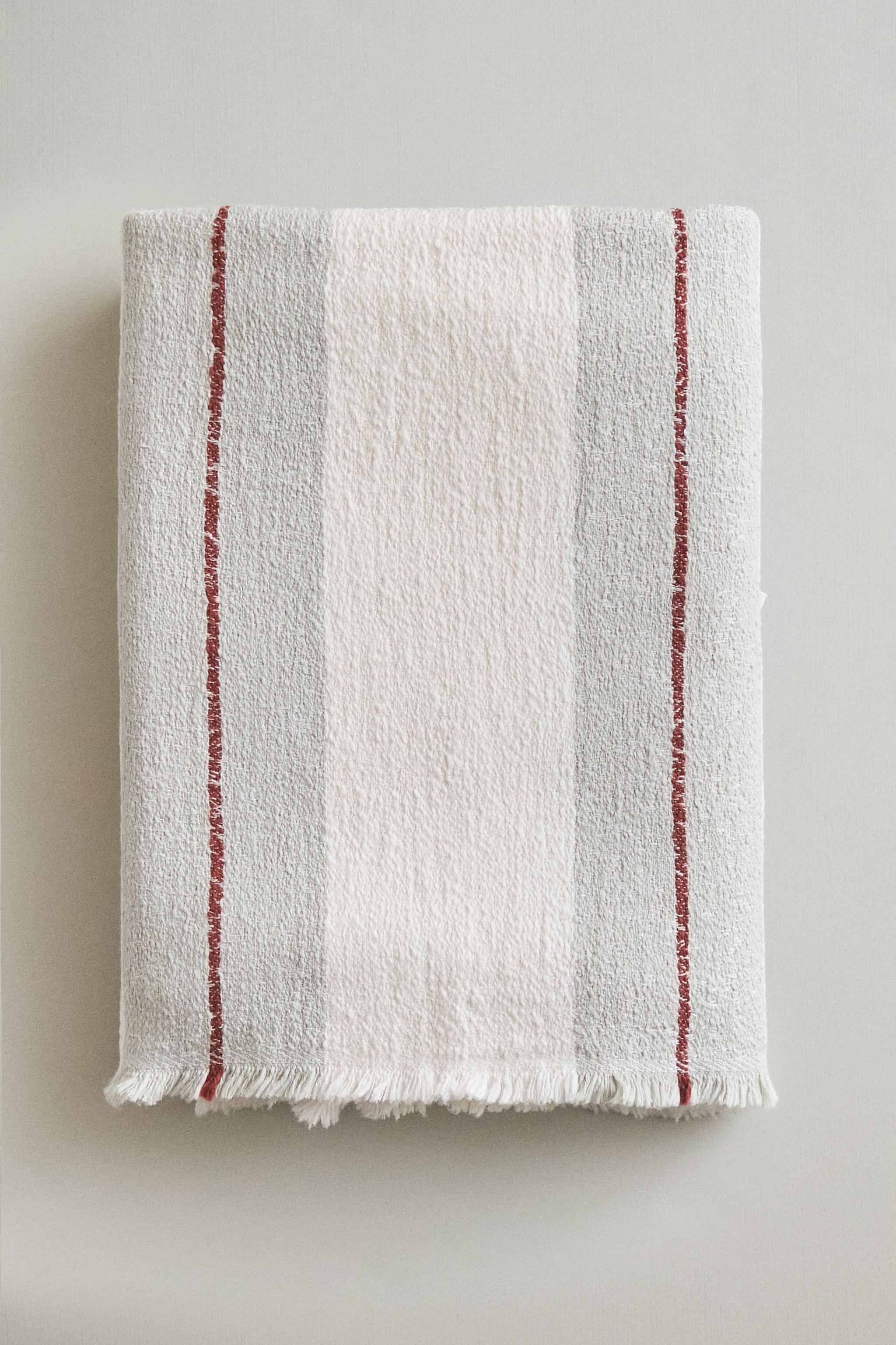 STRIPED COTTON LINEN BLANKET