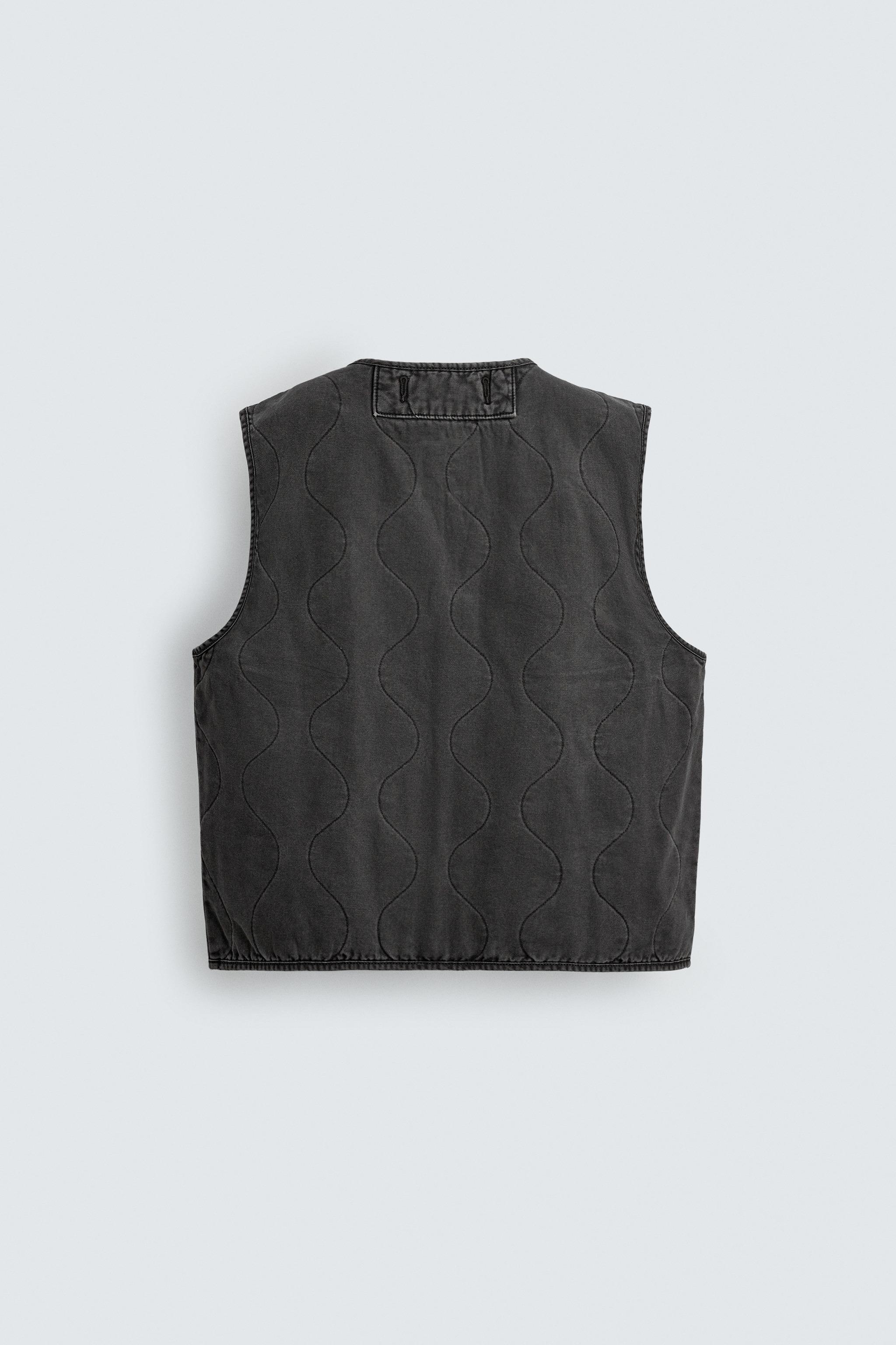 WASHED TOPSTITCHED VEST