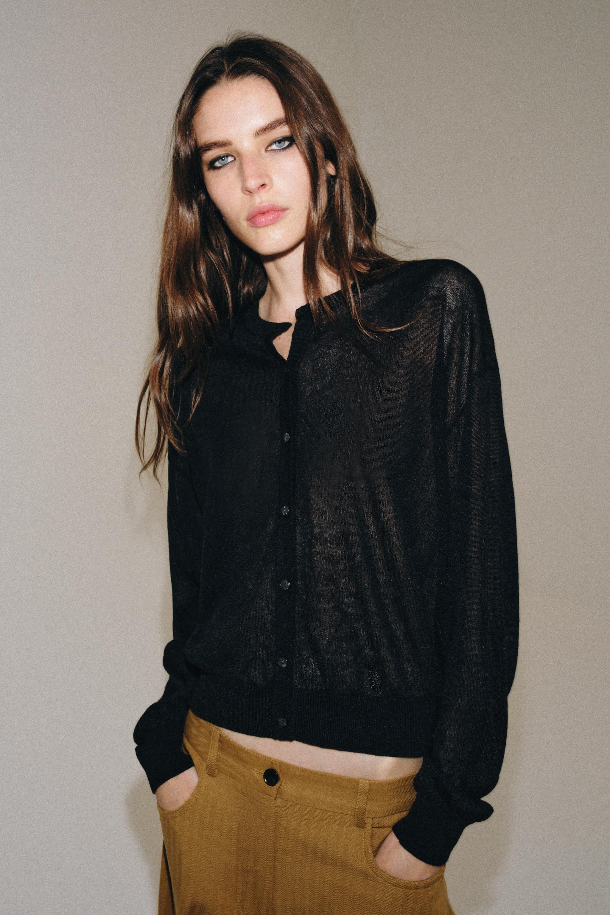 Женские кардиганы Zara FINE KNIT CARDIGAN — фото 6