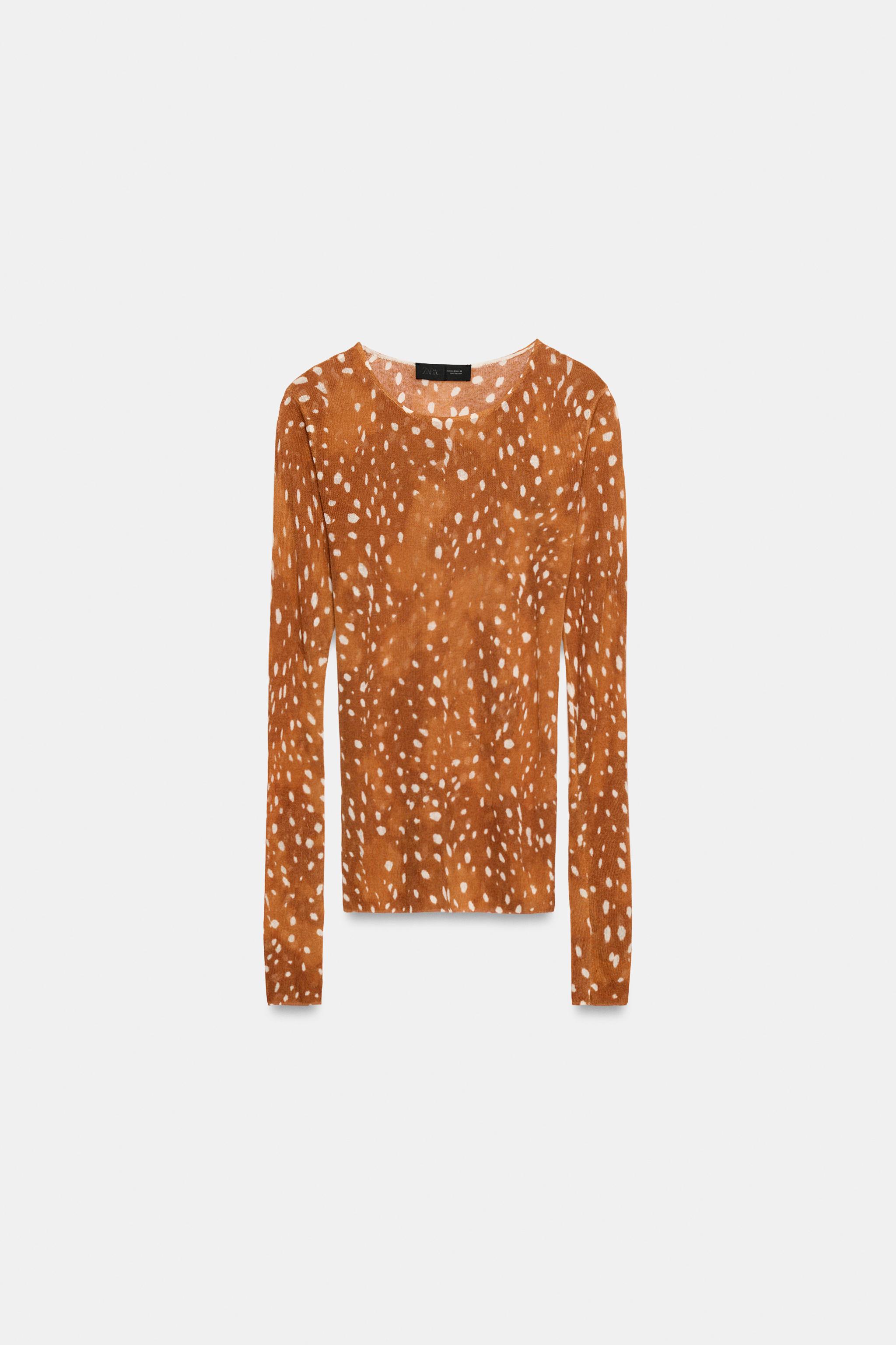 ANIMAL PRINT KNIT TOP