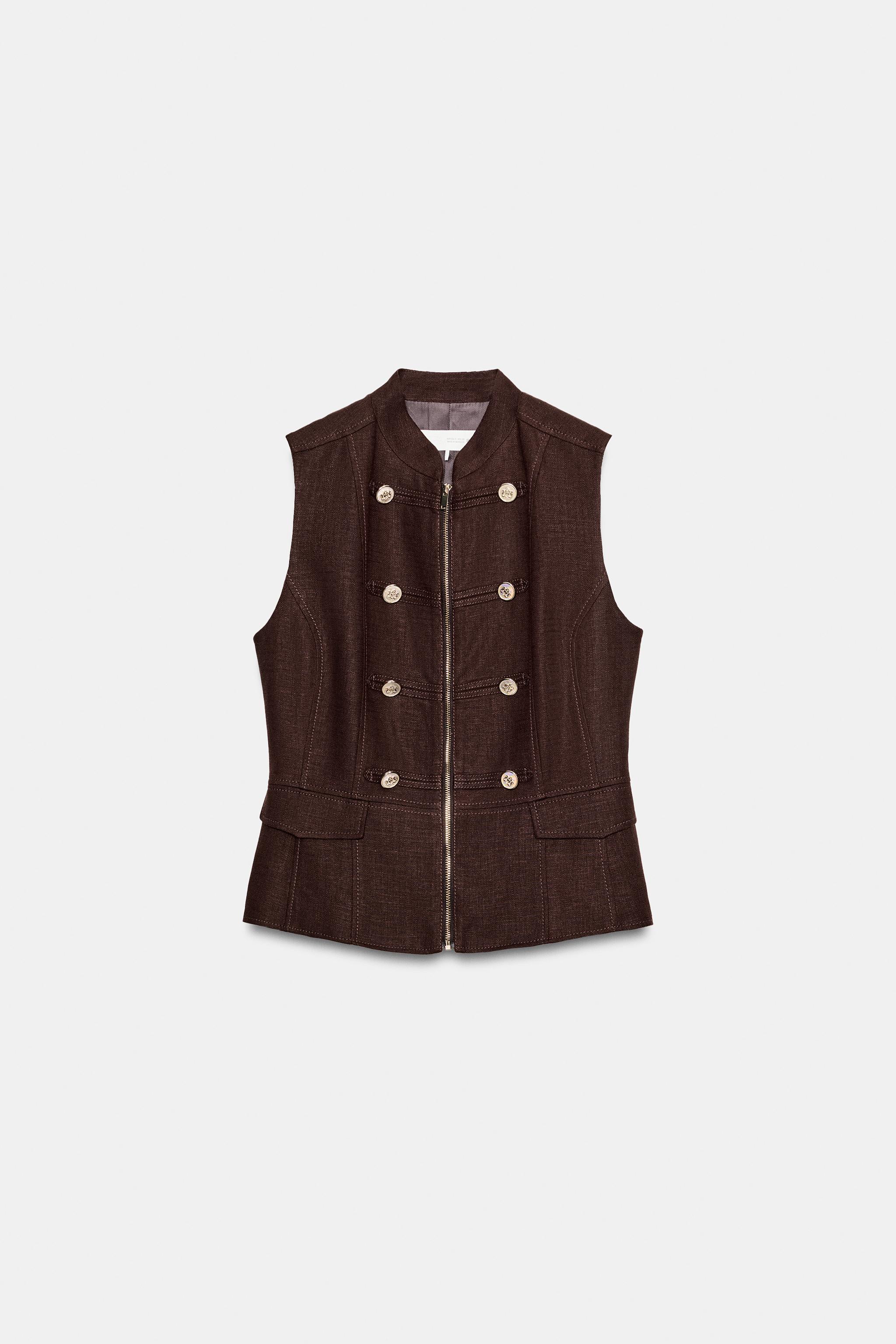Женские жилеты Zara FROG FASTENING VEST — фото 6