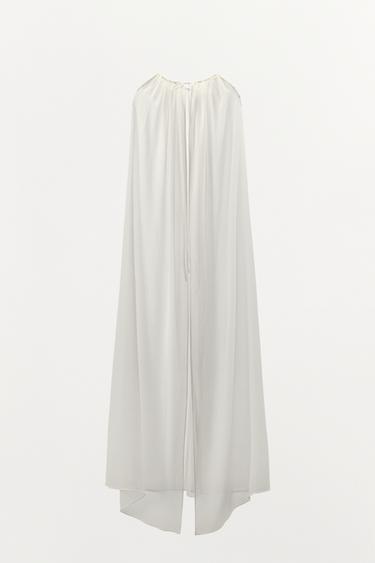 ASYMMETRIC LONG CAPE - Ecru by Zara - Image 3
