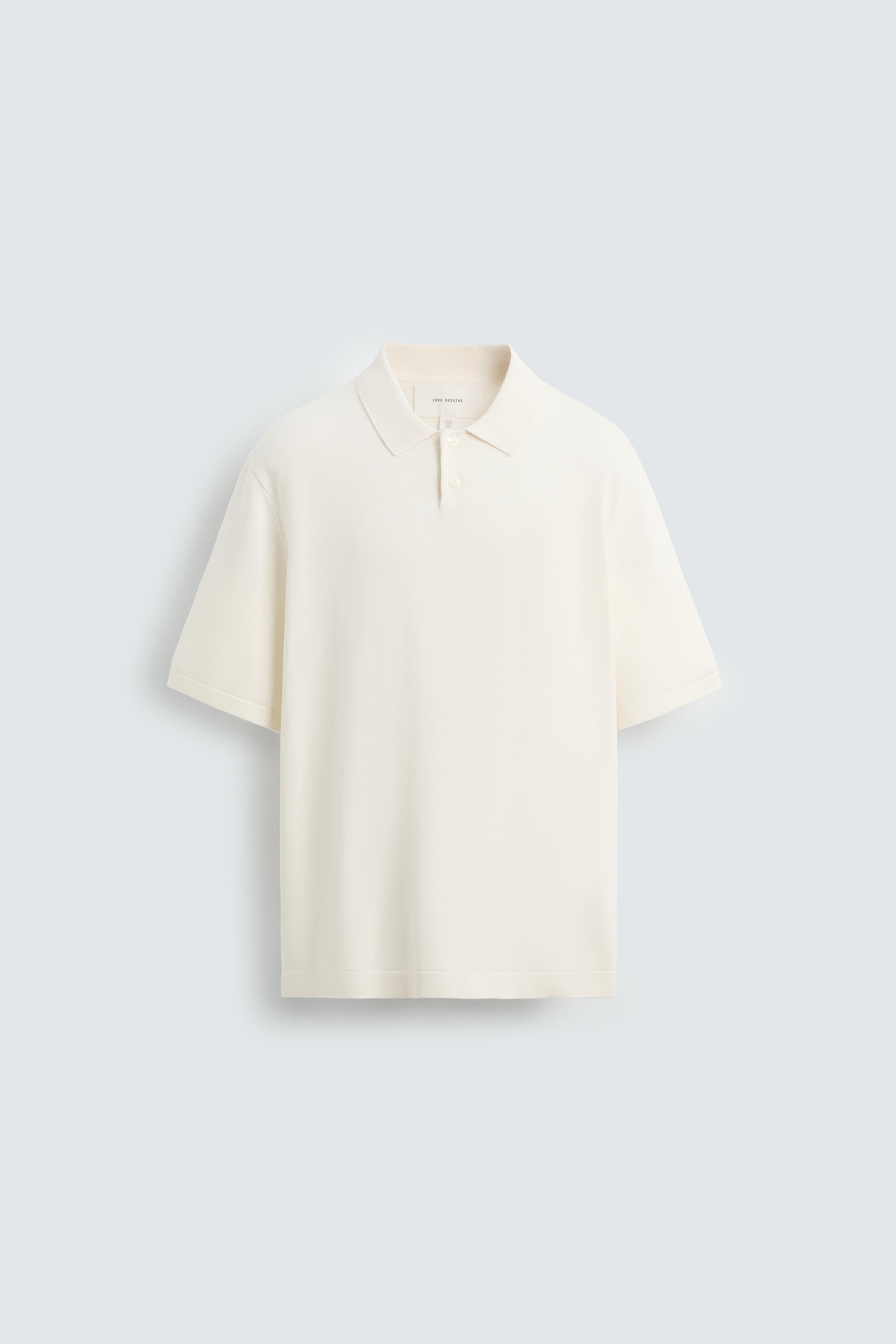 トップス Cotton-Brend Knitted Polo Shirt COTTON BLEND KNIT POLO SHIRT - Light blue | ZARA United States