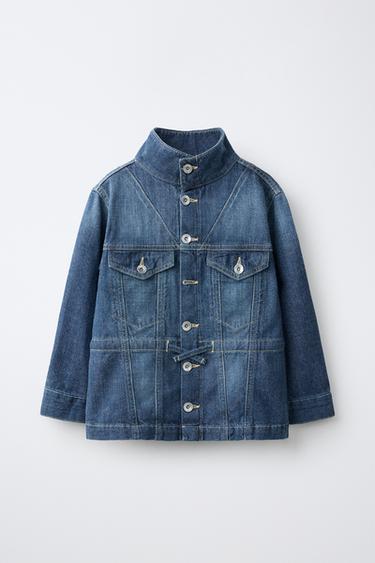 DENIM JACKET WITH DRAWSTRING — Indigo 1