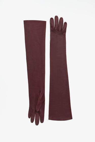 LIMITED EDITION 100% LEATHER LONG GLOVES — Maroon 1