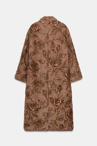 MANTEAU LONG BRODERIES ZW COLLECTION LIMITED EDITION - Rose clair de Zara - Image 7