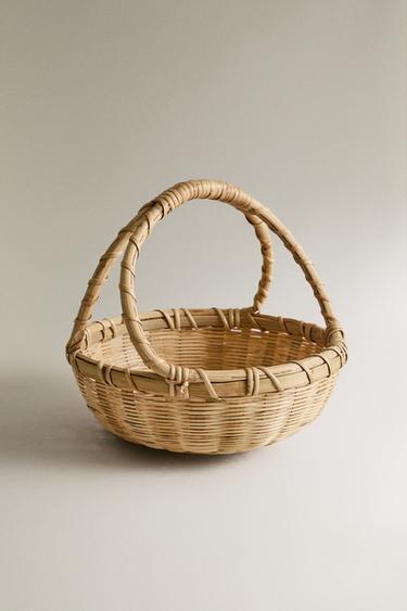 DOUBLE HANDLE BAMBOO BASKET - Light beige by Zara - Image 0