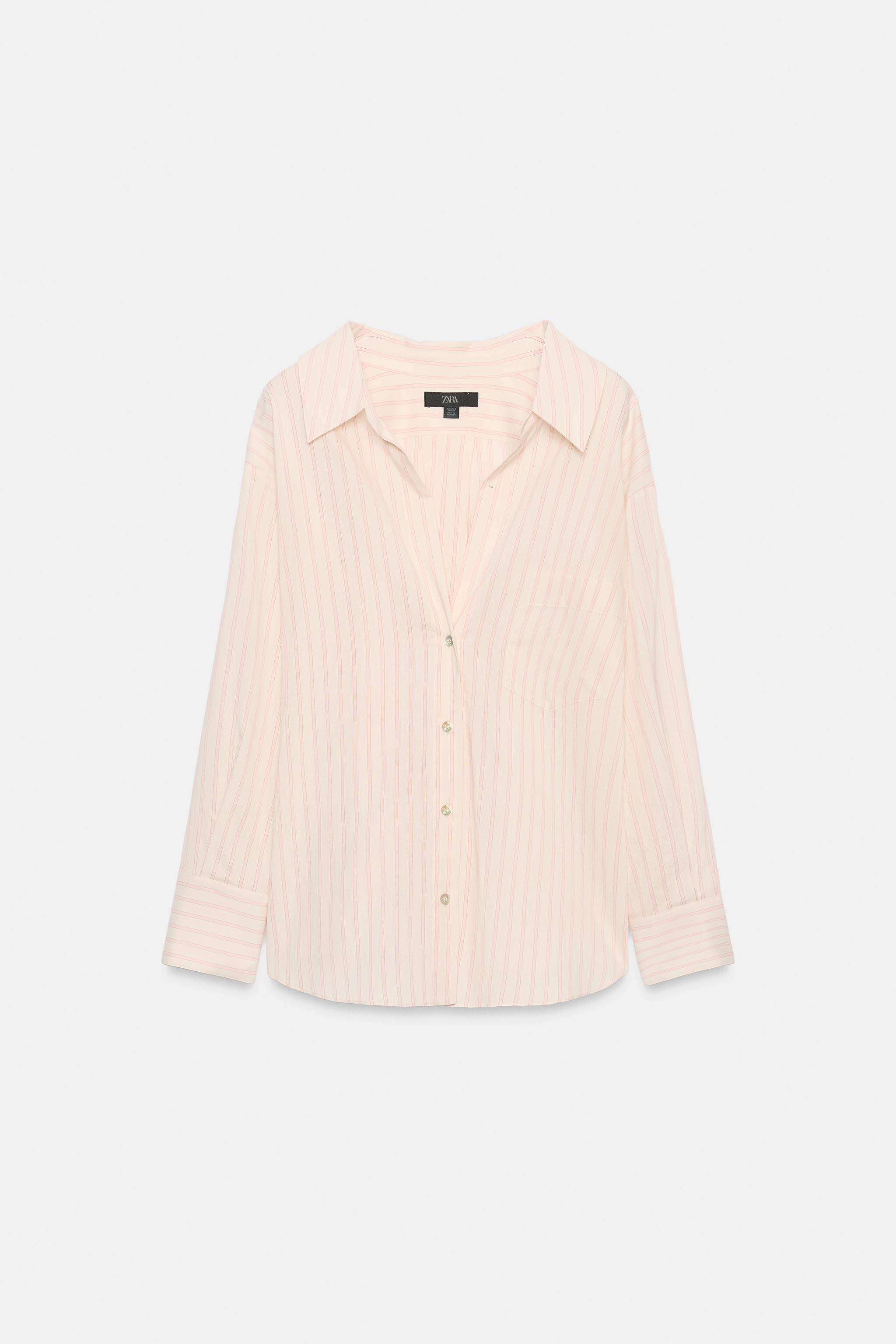 Zara ZW COLLECTION ÇİZGİLİ GÖMLEK görsel 6