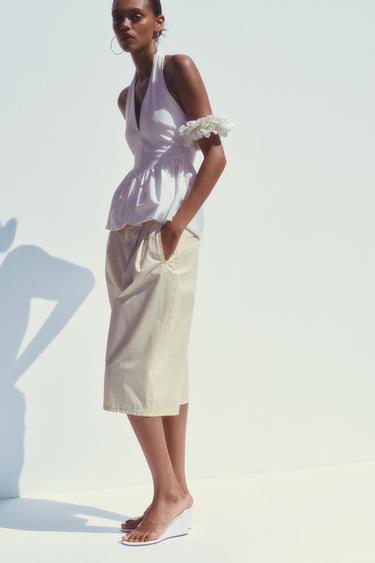 BALLOON HALTER TOP - White by Zara - Image 2