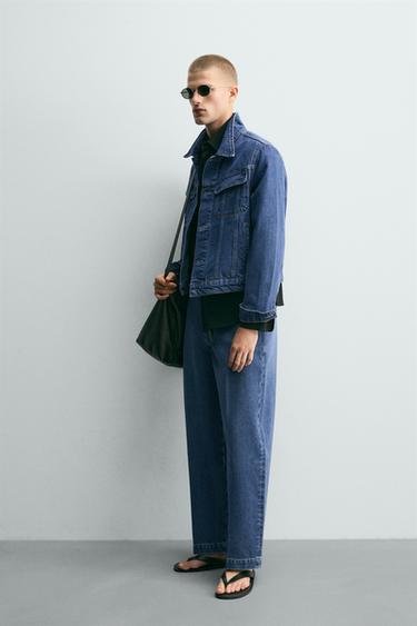 VESTE EN JEAN RELAXED FIT - Bleu de Zara - Image 3