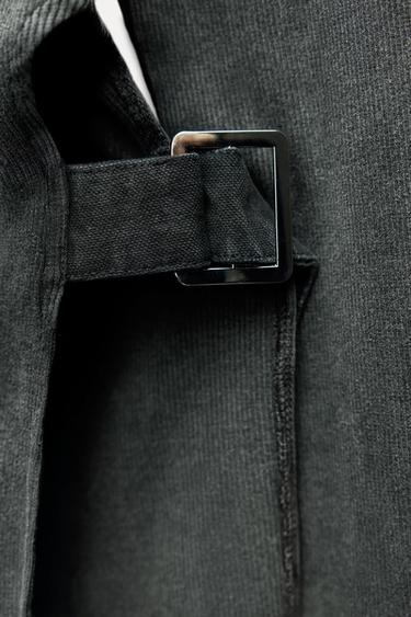 CAMISETA RIB CINTURÓN - Gris antracita de Zara