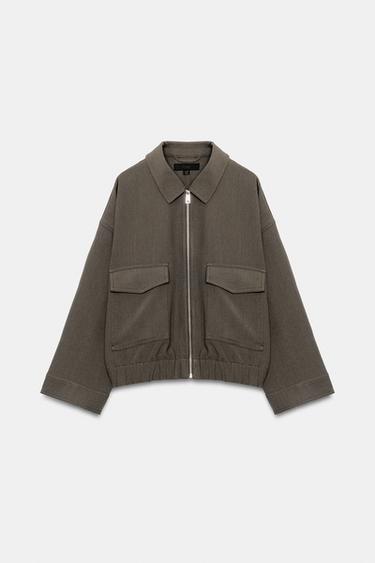 CAZADORA BOLSILLOS - Khaki de Zara - Imagen 0