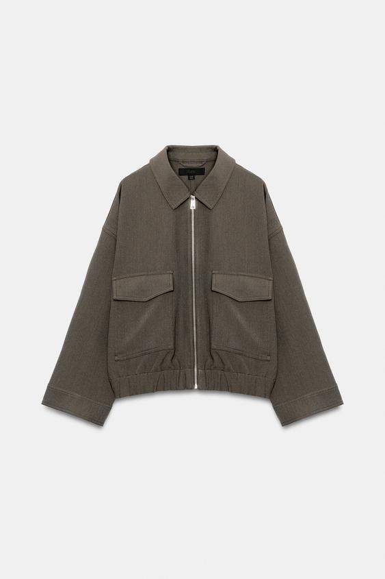 CAZADORA BOLSILLOS - Khaki de Zara - Imagen 0