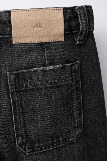 JEAN STRAIGHT BAS AVEC REVERS - Noir de Zara - Image 3