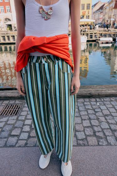Z1975 BARREL STRIPED JEANS - striped by Zara