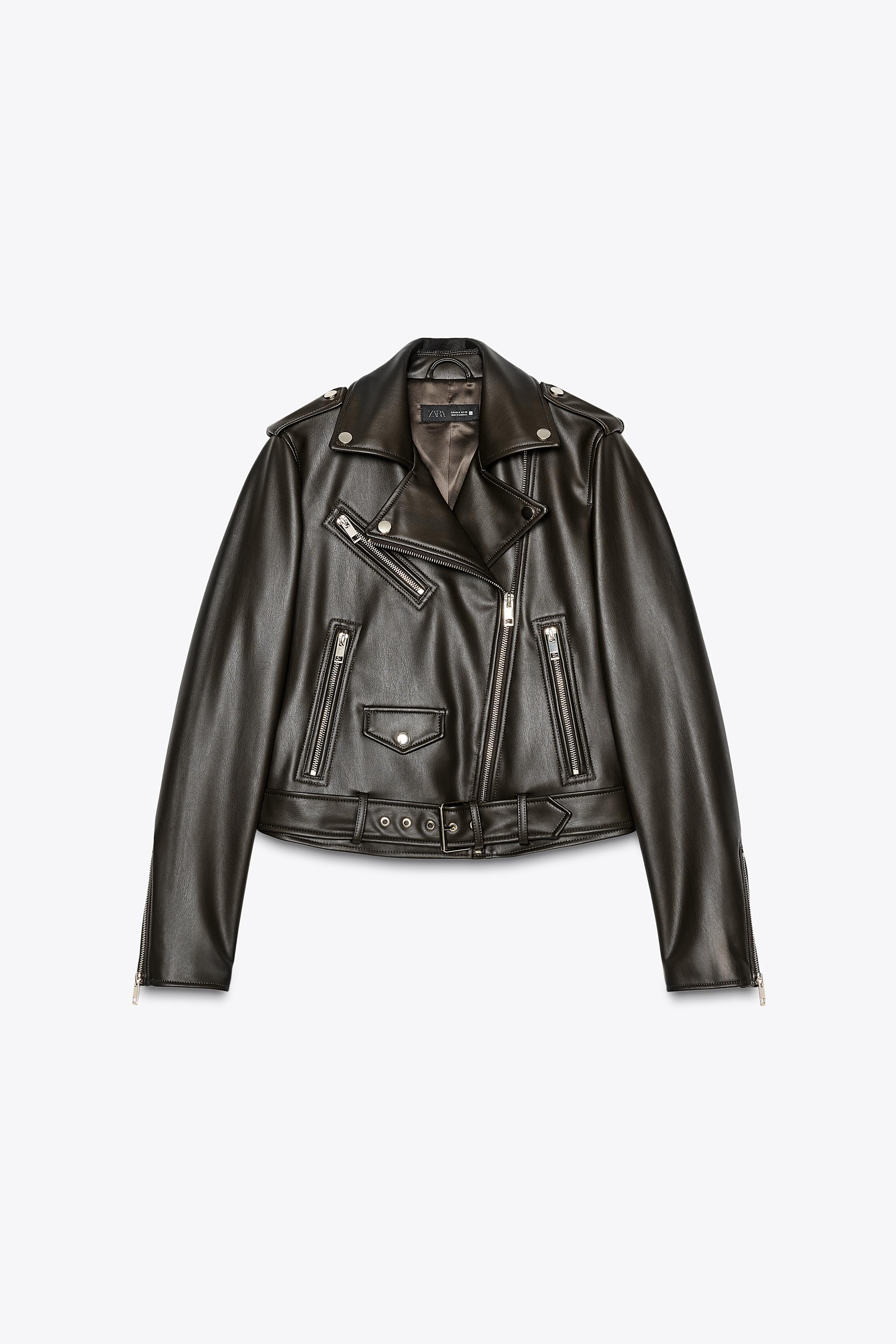 ZARA ブラック レザー ライダースジャケット ZARA レザー ライダースジャケット L フェイクレザー ブラック