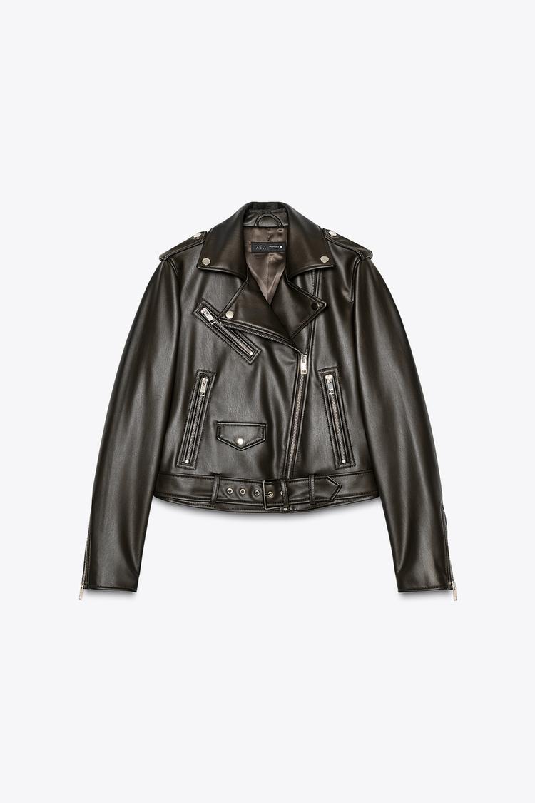 FAUX LEATHER BIKER JACKET