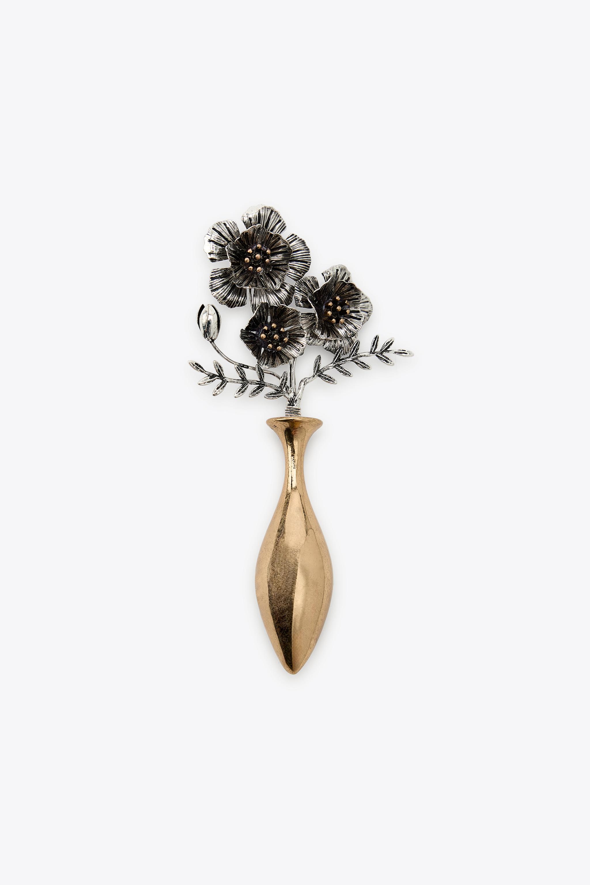 FLOWER COMBINATION BROOCH - Gold / Silver | ZARA United States