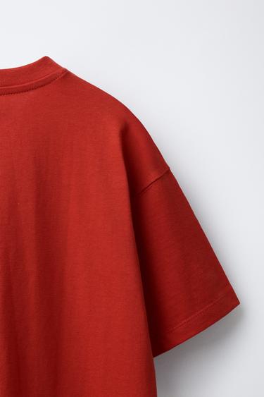 T-SHIRT BASIQUE UNI - Rouge de Zara - Image 3