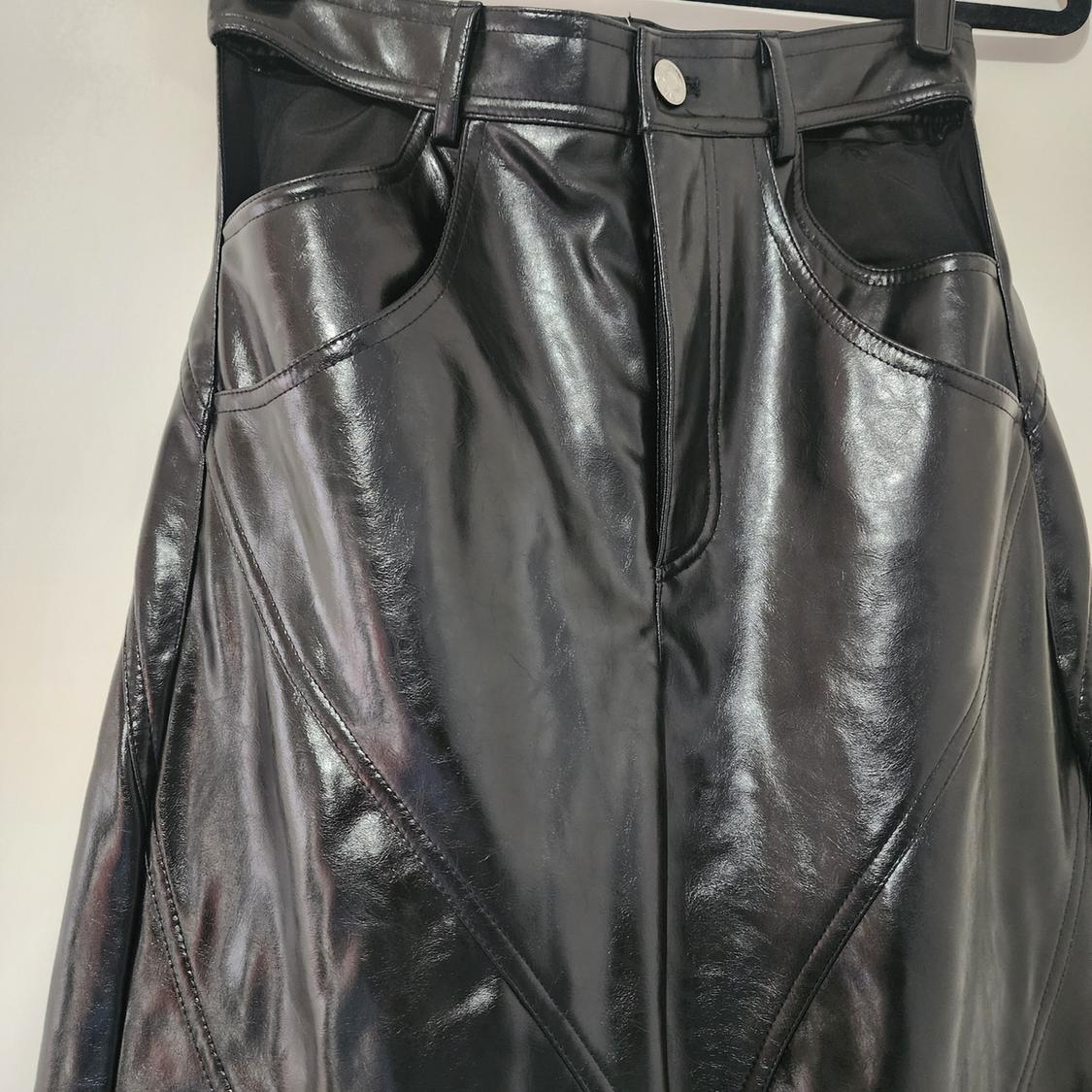 FAUX LEATHER CUT OUT PANTS - Image 2