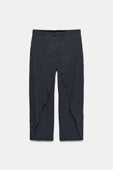 ZW COLLECTION STRIPED PAREO TROUSERS - Navy blue by Zara - Image 6