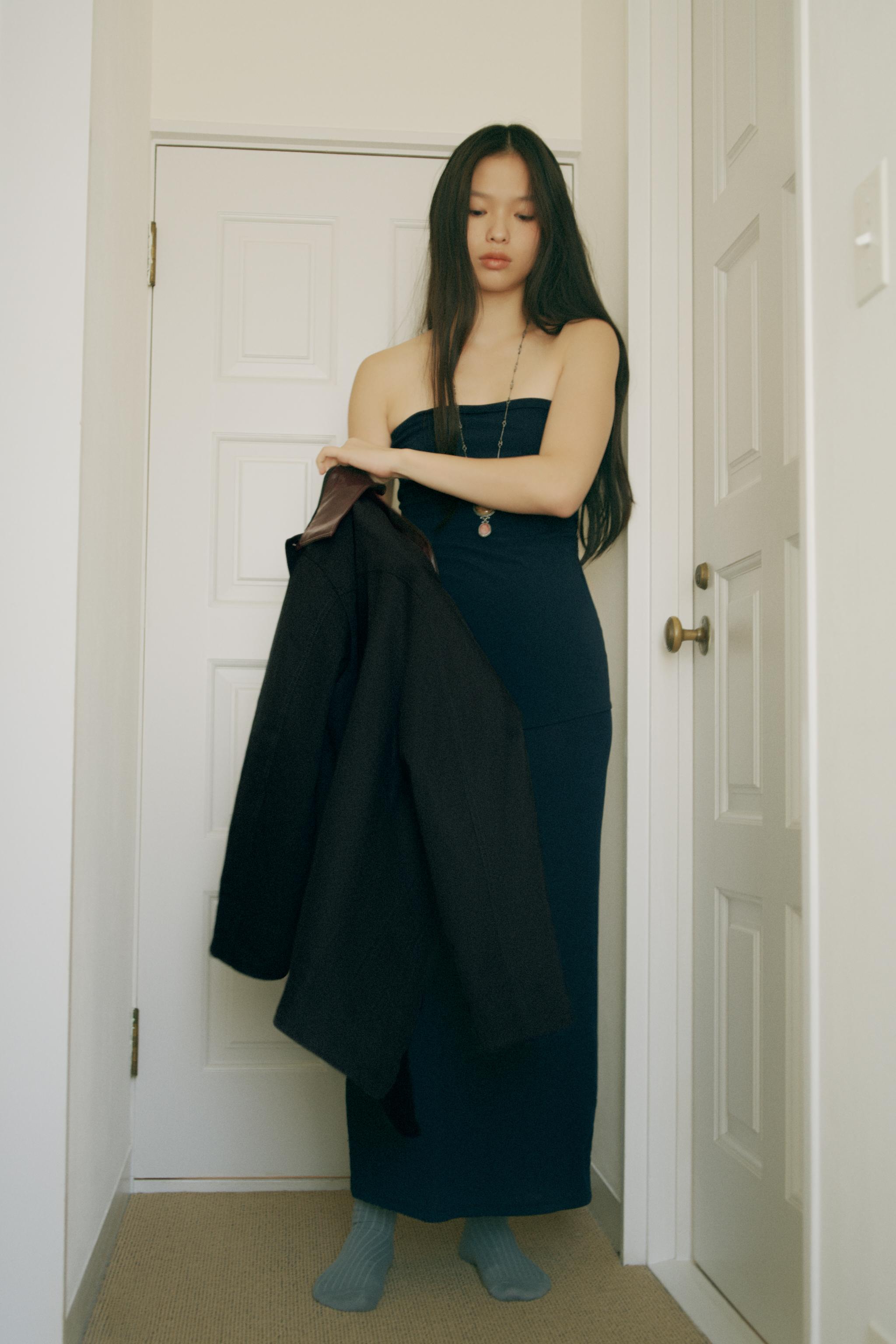 ストラップレスワンピース - ダークネイビーブルー | ZARA Japan