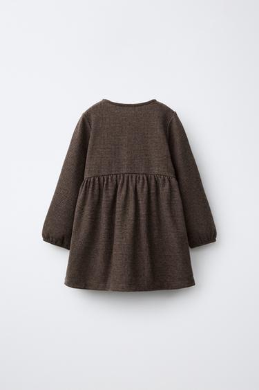 EMBROIDERED STRUCTURED DRESS — Chocolate 2