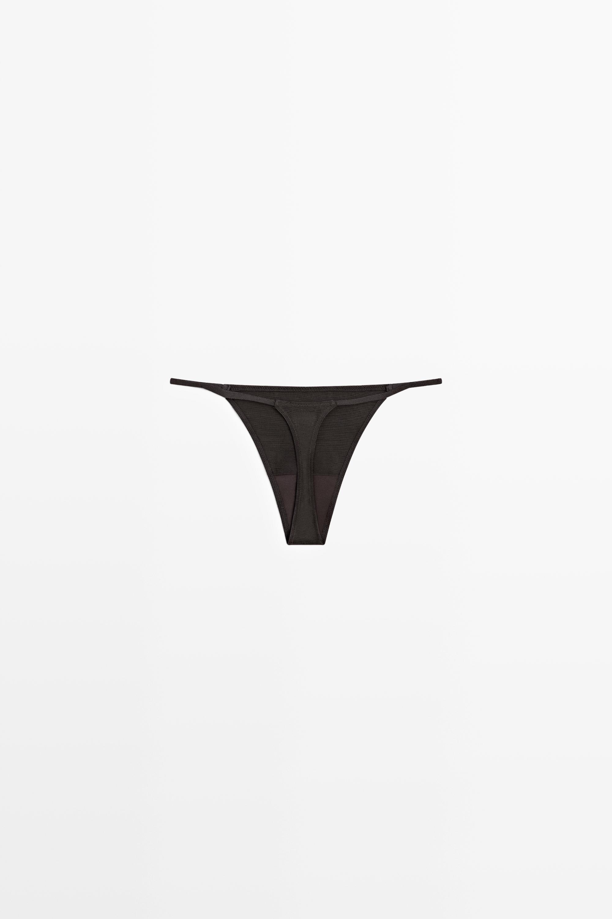 Thong with embroidered detail