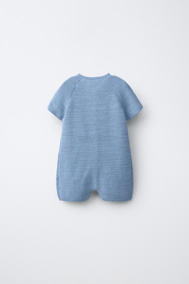 PURL KNIT PLAYSUIT - Mid-blue by Zara - Image 1