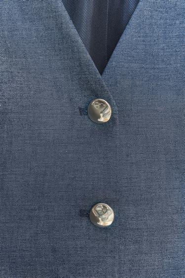 PEPLUM WAISTCOAT WITH LINEN - Light indigo by Zara - Image 9
