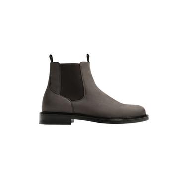 BOTA CHELSEA PIEL - Gris de Zara