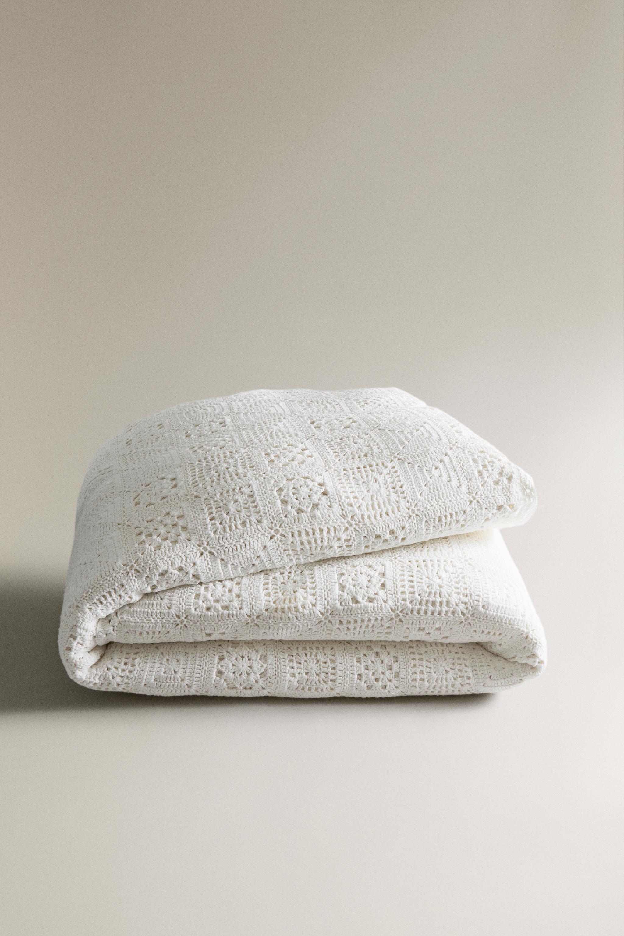 COUVRE-LIT COTON CROCHET PATCHWORK