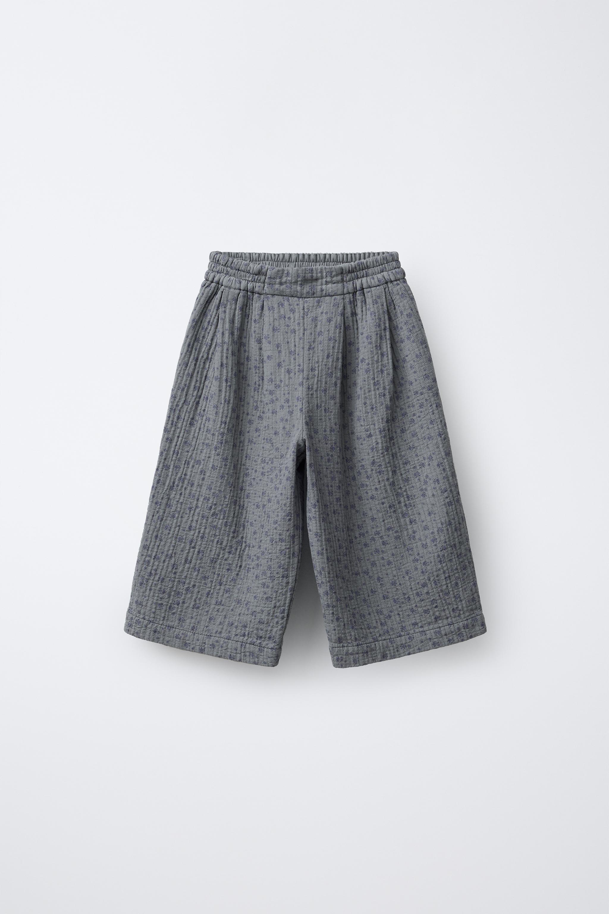 コットン FLORAL TEXTURED CULOTTES - Grayish | ZARA United States