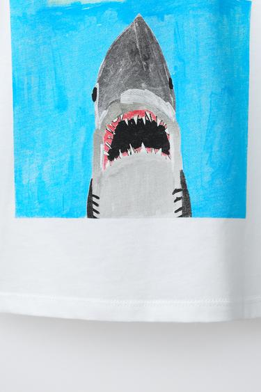 T-SHIRT ILLUSTRATION JAWS © X DYLAN´S T-SHIRT CLUB X ZARA - Blanc de Zara - Image 3
