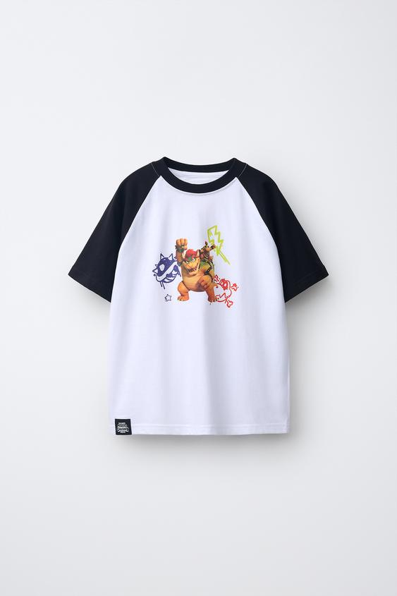 MARIO BROS. ™ © NINTENDO PRINT T-SHIRT - Black / White by Zara - Image 0