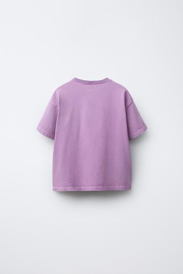 STITCH & ANGEL © DISNEY GLITTER PRINT T-SHIRT - Dark mauve by Zara - Image 1