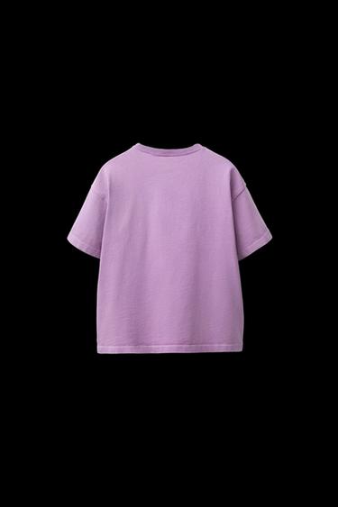 CAMISETA ESTAMPADO BRILLO STITCH & ANGEL © DISNEY - Malva oscuro de Zara