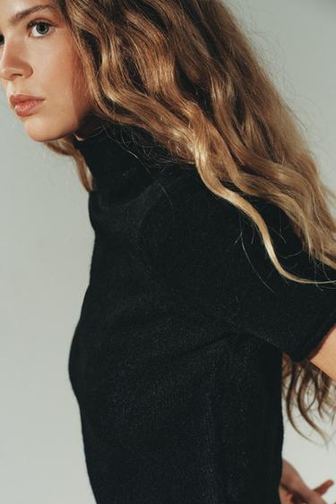 SOFT KNIT SHORT SLEEVE SWEATER - Black by Zara - Image 3