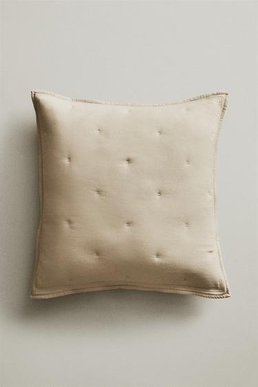 MICROFIBRE CUSHION COVER FOR QUILTS - Light beige by Zara - Image 4
