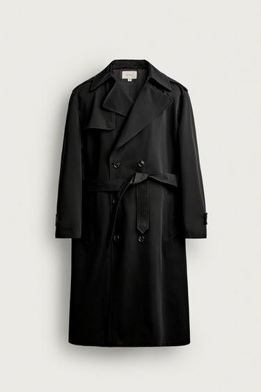 Zara MANTECO® WATER-REPELLENT TRENCH COAT - Black