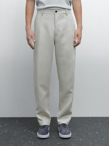 Zara 100% linen suit trousers - Light beige