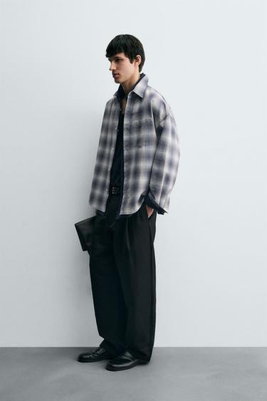 OVERSIZED FIT OXFORD SHIRT - Grey / Blue by Zara - Image 3